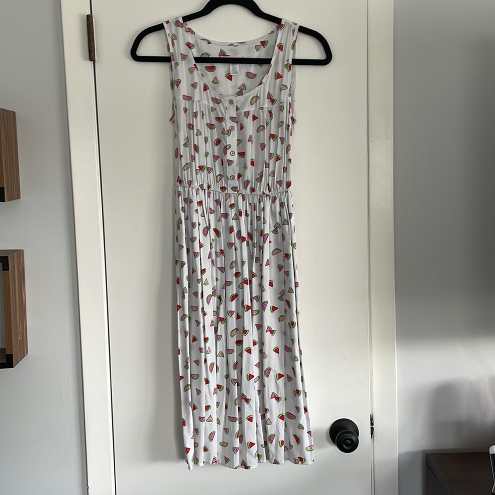 Adorable Watermelon Print Midi Dress
